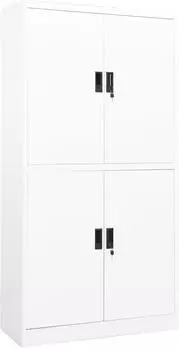 vidaXL B&uuml;roschrank wei&szlig; 90x40x180cm Stahl