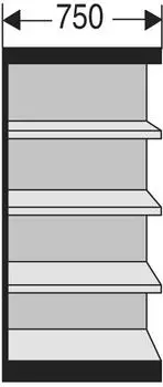 Kerkmann Progress 2000 Regalfeld 5 B&ouml;den 1900x750x300mm mit R&uuml;ckwand silber (2804)