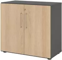 Hammerbacher-Regal/T&uuml;ren 2OH 928T2 Graphit/Eiche-V928T2/G/E/BS