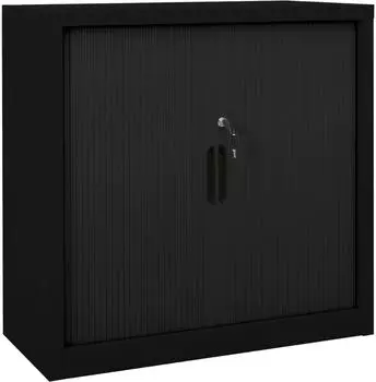 vidaXL Schiebet&uuml;renschrank schwarz 90x40x90cm, Stahl