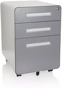 HJH Office COLOR PLUS I Rollcontainer Metall, Wei&szlig;/Grau (743016)