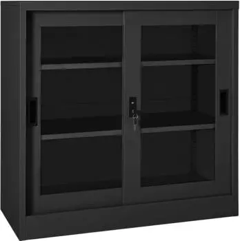 vidaXL Schrank mit Schiebet&uuml;r Stahl Anthrazit 90x40x90cm (335957)