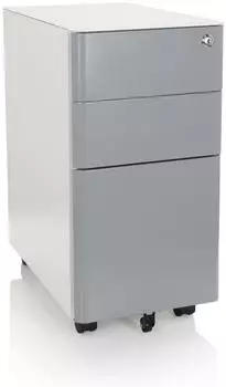 HJH Office Rollcontainer COLOR I Metall, wei&szlig;/grau