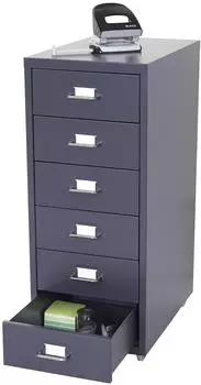 MCW Preston Rollcontainer Stahlschrank 6 Schubladen dunkelgrau 69x28x41cm (T851)