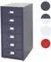 MCW Preston Rollcontainer Stahlschrank 6 Schubladen dunkelgrau 69x28x41cm (T851)