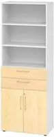 Hammerbacher-Kombischrank 6 OH 968K2 Wei&szlig;/Ahorn-V968K2/W/3/BS