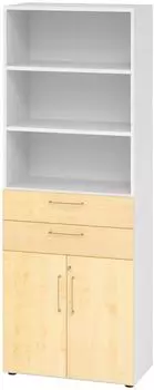 Hammerbacher Advanced 968K2 Kombischrank 6OH, 80x215,6x41,7cm, Ahorn/Weiß (V968K2/W/3/BS)