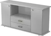 Hammerbacher-Sideboard 2 T&uuml;ren, 2 Sch&uuml;be SG Grau/Silber-VSBTS/5/S/SG