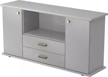 Hammerbacher Sideboard SBTS 2 T&uuml;ren 2 Sch&uuml;be 166x45x84cm Grau/Silber (VSBTS/5/S/SG)