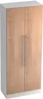 Hammerbacher Garderobenschrank Solid 5OH BxTxH 80x42x200,4cm Griff RE Wei&szlig;/Nussbaum
