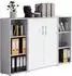 BMG Office Edition Set 2 Büroschrank-Set, grau/weiß matt, 173x114x33cm, abschließbar