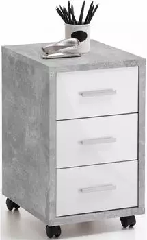 FMD Diego 2 Rollcontainer 3 Schubk&auml;sten betonfarben/wei&szlig; (756235-0)