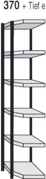Kerkmann Stora 100 Magazin-Regal Eck-Regalfeld 77x40x225cm schwarz/lichtgrau (2438)