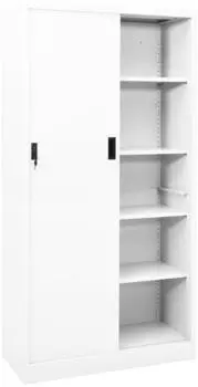 vidaXL B&uuml;roschrank mit Schiebet&uuml;r Stahl Wei&szlig; 90x40x180cm (335958)