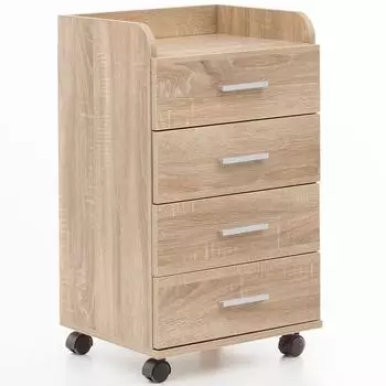Wohnling Rollcontainer Sonia 4 Schubladen Sonoma 40x70,5x33cm (WL5.749)