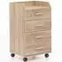 Wohnling Rollcontainer Sonia 4 Schubladen Sonoma 40x70,5x33cm (WL5.749)