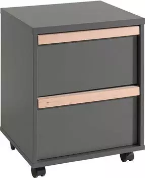 Vipack London Rollcontainer 2 Schubladen, anthrazit, Holzwerkstoff (001315003216)