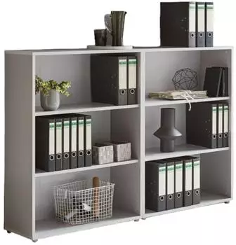 BMG Office Edition Set 1 Regalwand niedrig, lichtgrau (VKE.RW-LG-SET1Niedrig)
