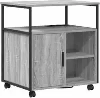 Schrank Mit Ladestation Mit Rad Graues Sonoma 61 X 46 X 67 Cm Vidaxl