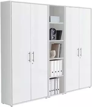BMG Office Edition Aktenschrank-Set 12 F&auml;cher, Wei&szlig; Matt, 212.9x185.6x33cm (Set 10)