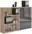 Mid.you Office Edition SW Set 1 Aktenschrank niedrig, Sonoma Eiche/Anthrazit Hochglanz, 168,8x113,6x33cm (001067007603)