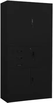 vidaXL B&uuml;roschrank aus Stahl, schwarz, 90x40x180cm (336415)