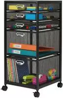 Relaxdays Rollcontainer, 2 Schubladen, Mesh-design, Hxbxt: 59 X 27,5 X 35 Cm,