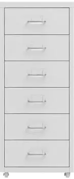 vidaXL Aktenschrank mit Rollen Grau 28x41x69cm Metall (335917)