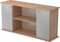 Hammerbacher-Sideboard 2 T&uuml;ren 166cm SG Nussbaum/Silber-VSB2T/N/S/SG