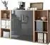 BMG Office Edition Set 2 Schrankwand, Holzwerkstoff, Sonoma Eiche/Anthrazit Hochglanz, 173x114x33cm