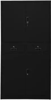 vidaXL B&uuml;roschrank aus Stahl, schwarz, 90x40x180cm (336419)