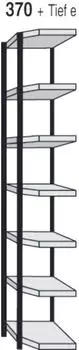 Kerkmann Stora 100 Magazin-Regal Eck-Regalfeld 67x30x260cm schwarz/lichtgrau (2465)