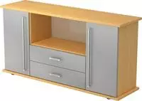 Hammerbacher-Sideboard 2 T&uuml;ren, 2 Sch&uuml;be CE Buche/Silber-VSBTS/6/S/CE