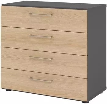 Hammerbacher Regal 2OH, 4 Schubladen, graphit/Eiche (V928S4/G/E/BS)