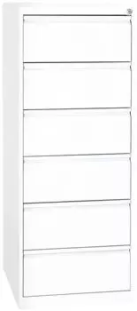 Gürkan Karteischrank DIN A5, 6 Schubladen, abschließbar, weiß (107496)