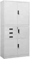 vidaXL B&uuml;roschrank Hellgrau 90x40x180 cm Stahl