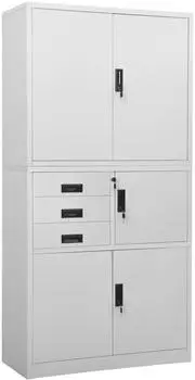vidaXL B&uuml;roschrank Stahl anthrazit/hellgrau 90x40x180cm