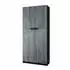 Vladon Logan Aktenschrank 5 Fächer, 4 Türen, schwarz matt/Avola-Anthrazit (82x184x37cm)