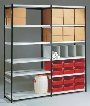 Kerkmann Stora 100 Magazin-Regal Endseite 100x40x225cm schwarz/lichtgrau