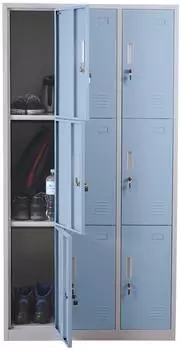 Mendler Boston T829 Schlie&szlig;fachschrank Metall 9 F&auml;cher blau (54311)