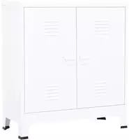 vidaXL Aufbewahrungstruhe Industrial Wei&szlig; 90x40x100 cm Stahl