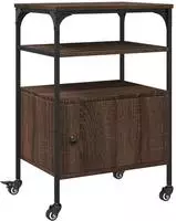 vidaXL Druckerst&auml;nder 3 Ablagen Braun Eichen-Optik 50x40x76 cm