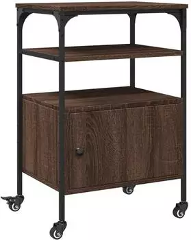 vidaXL Druckerständer 3 Ablagen, braun Eichen-Optik, 50x40x76cm (842295)
