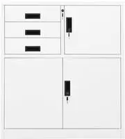 vidaXL B&uuml;roschrank Wei&szlig; 90x40x102 cm Stahl