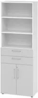 Hammerbacher-Kombischrank 6 OH 968K2 Wei&szlig;/Grau-V968K2/W/5/BS