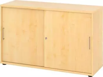 Hammerbacher Schiebet&uuml;renschrank 2 OH, 120x40x74,8cm, Ahorn (V1752S/3/3/BS)