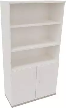 Soennecken Kombischrank 2OH Tür / 3OH Regal 1000x442x1869mm silber/weiß (820115401)