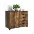Relaxdays Rollcontainer mit Schubladen & Fächern, braun (78x40x65cm)