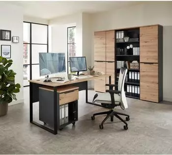 Innostyle Memphis Aktenschrank 2-t&uuml;rig, Eiche Artisan/Graphit, 75x197x38cm (GH01)
