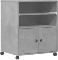 vidaXL Druckerst&auml;nder mit Rollen Betongrau 60x48x74 cm